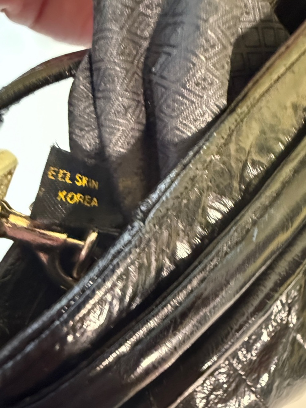 Eel skin black bag - Picture 7 of 9
